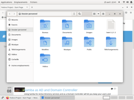 Fedora 36 - GNOME classique - Applications