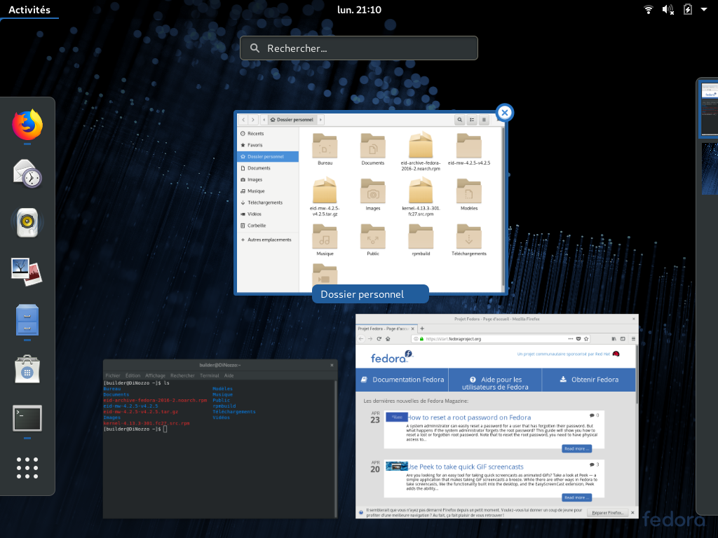 Fedora 28 - GNOME - Overview