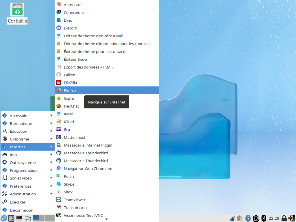 Fedora 36 - LXDE - Menu