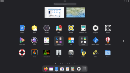 Fedora Linux 44 GNOME - Liste applications