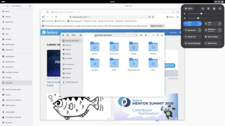 Fedora Linux 44 GNOME - Menu
