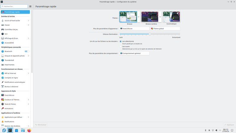 Fedora Linux 44 Plasma - Paramètres